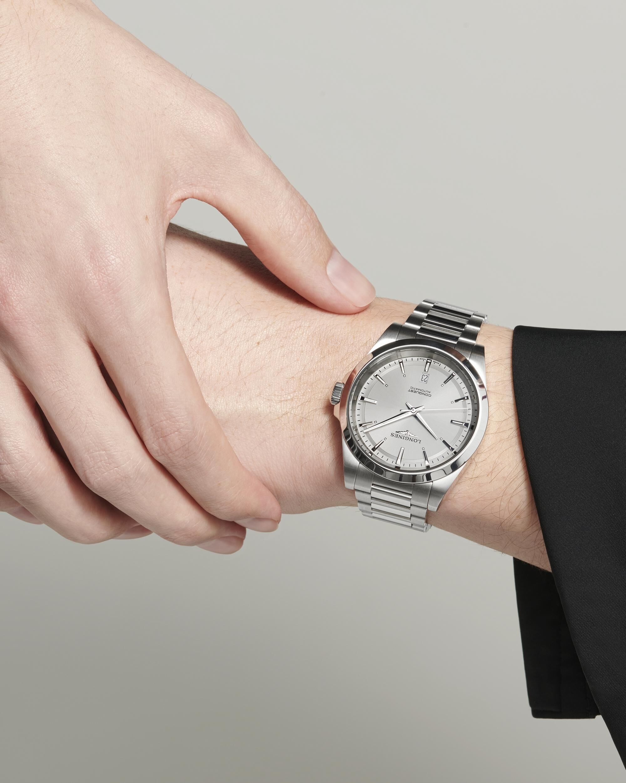 Longines Conquest 41mm silber Automatik Herrenuhr L3.830.4.72.6