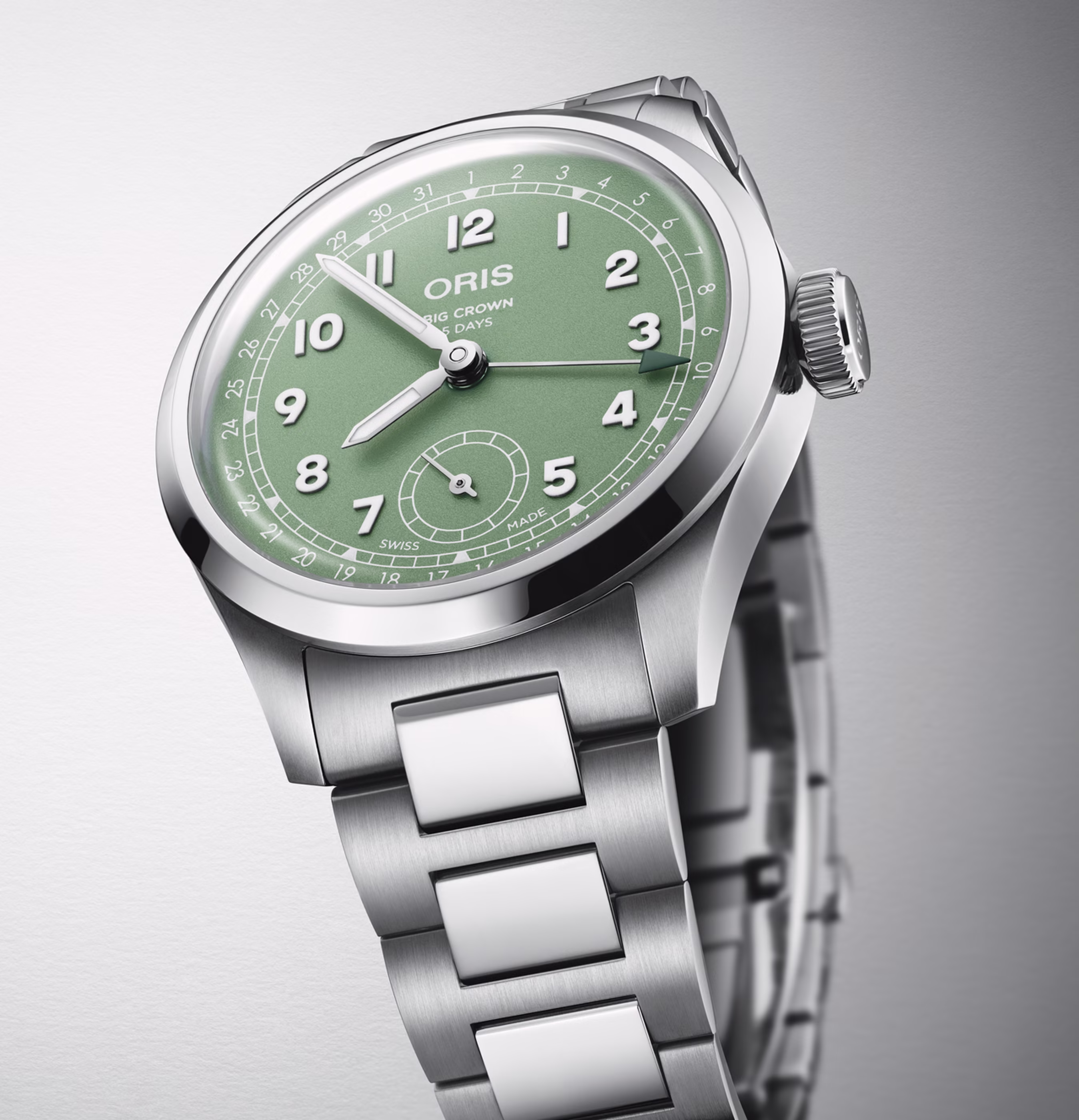 Oris Big Crown Pointer Date Calibre 403, 40mm, five-day power reserve, green men's watch 01 403 7799 4067-07 8 20 06