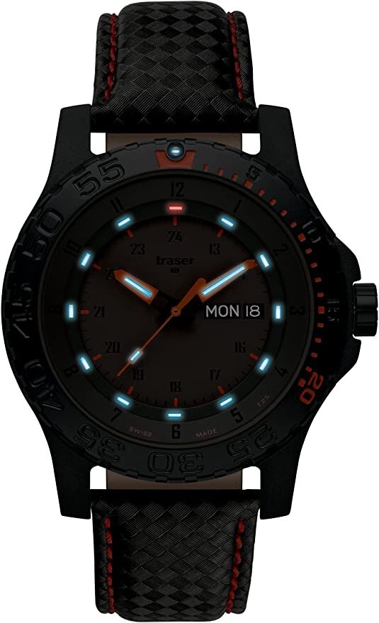 71TkrbRiJQL-_AC_UY879_ Traser H3 P66 Red Combat Men's Watch 105502