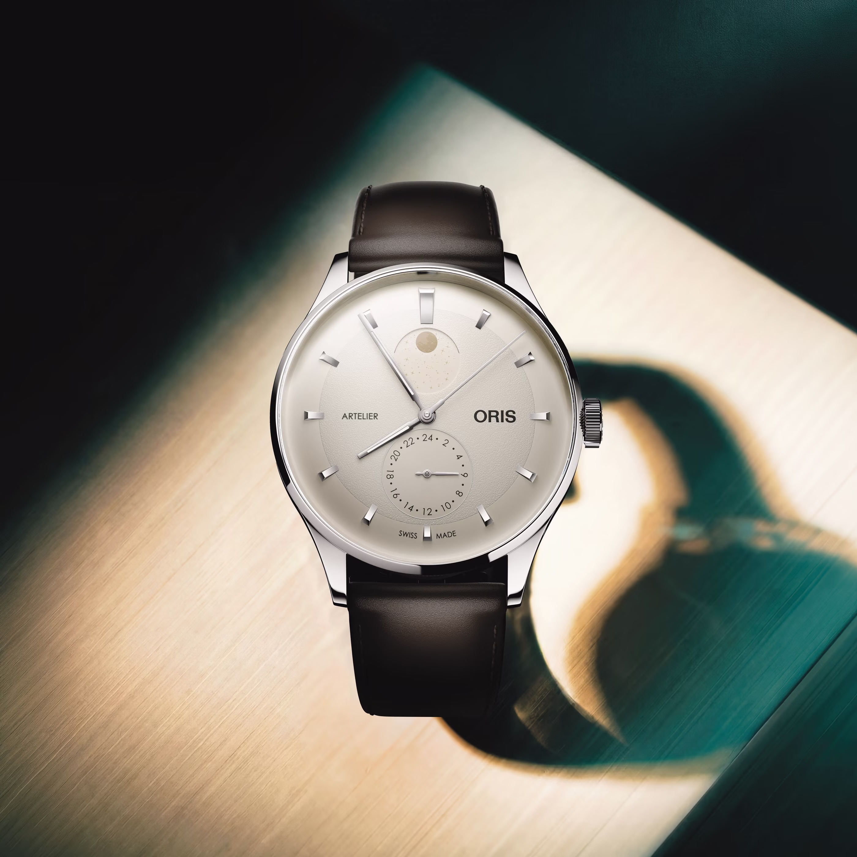 Oris Artelier Complication, 39.50 mm, leather strap, white men's watch 01 782 7811 4051-07 6 ​​20 17FC