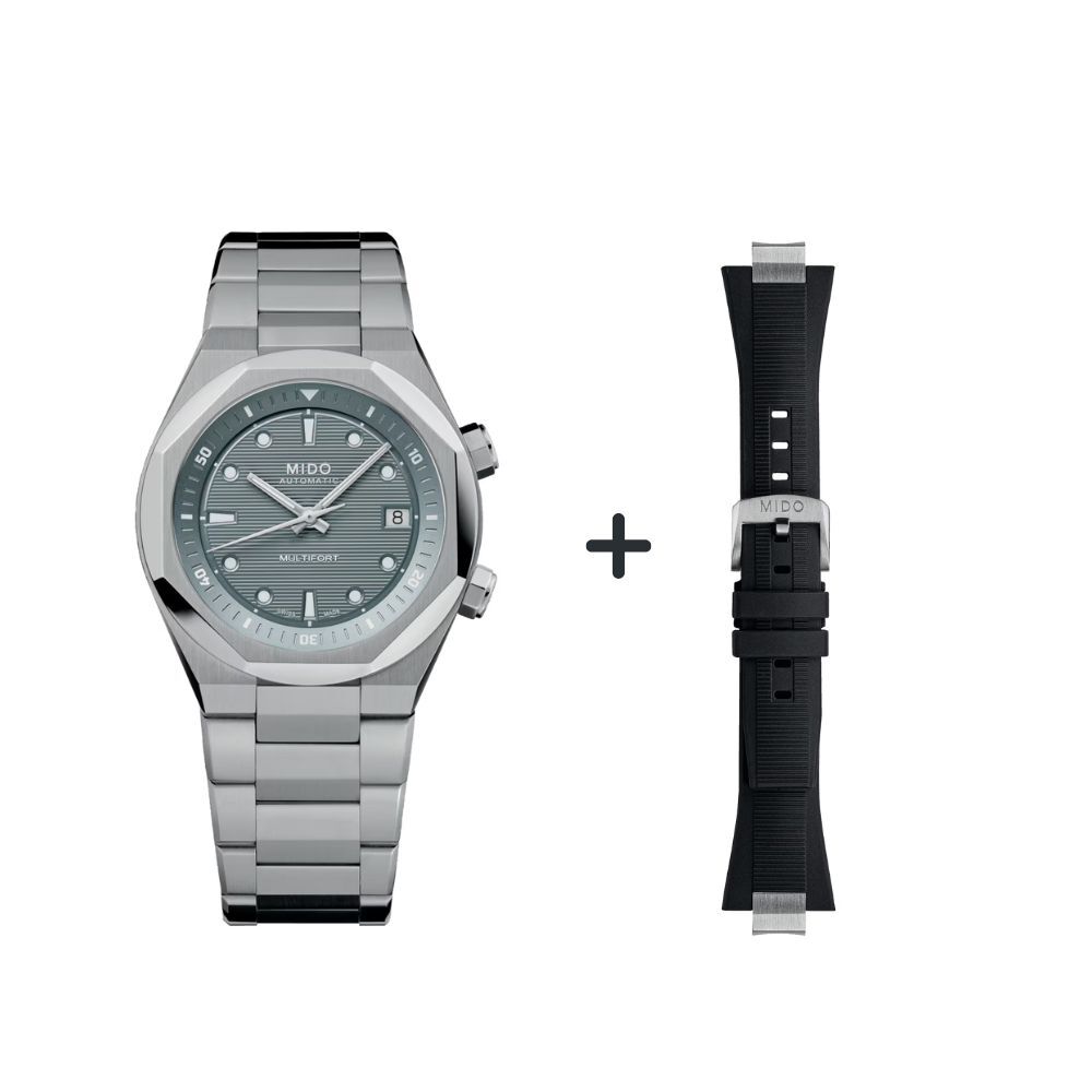 Mido Multifort 8 Two Crowns M047.507.11.081.00 Set mit Kautschukband schwarz