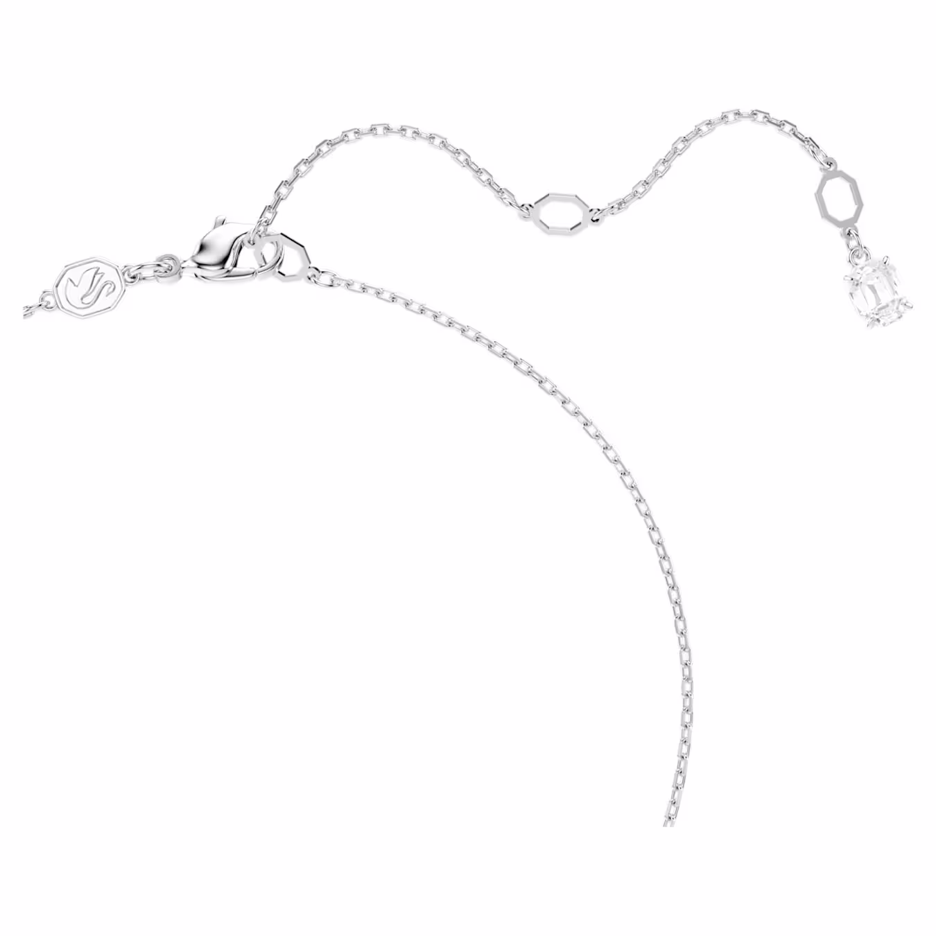 Swarovski Kette Matrix Anhänger Kristallperle, Rundschliff, Weiß, Rhodiniert