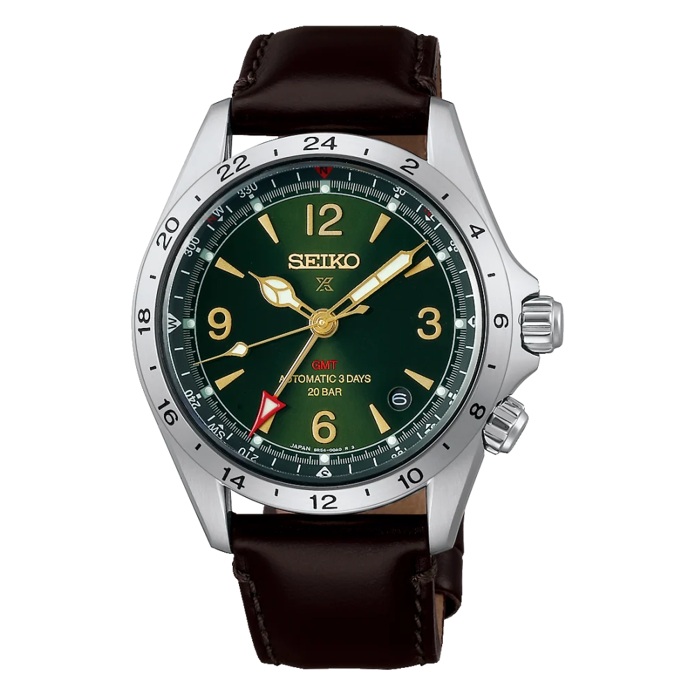 Seiko PROSPEX Automatik GMT  39,5mm  Lederband, 72 Stunden Gangreserve Herrenuhr HBC007J1