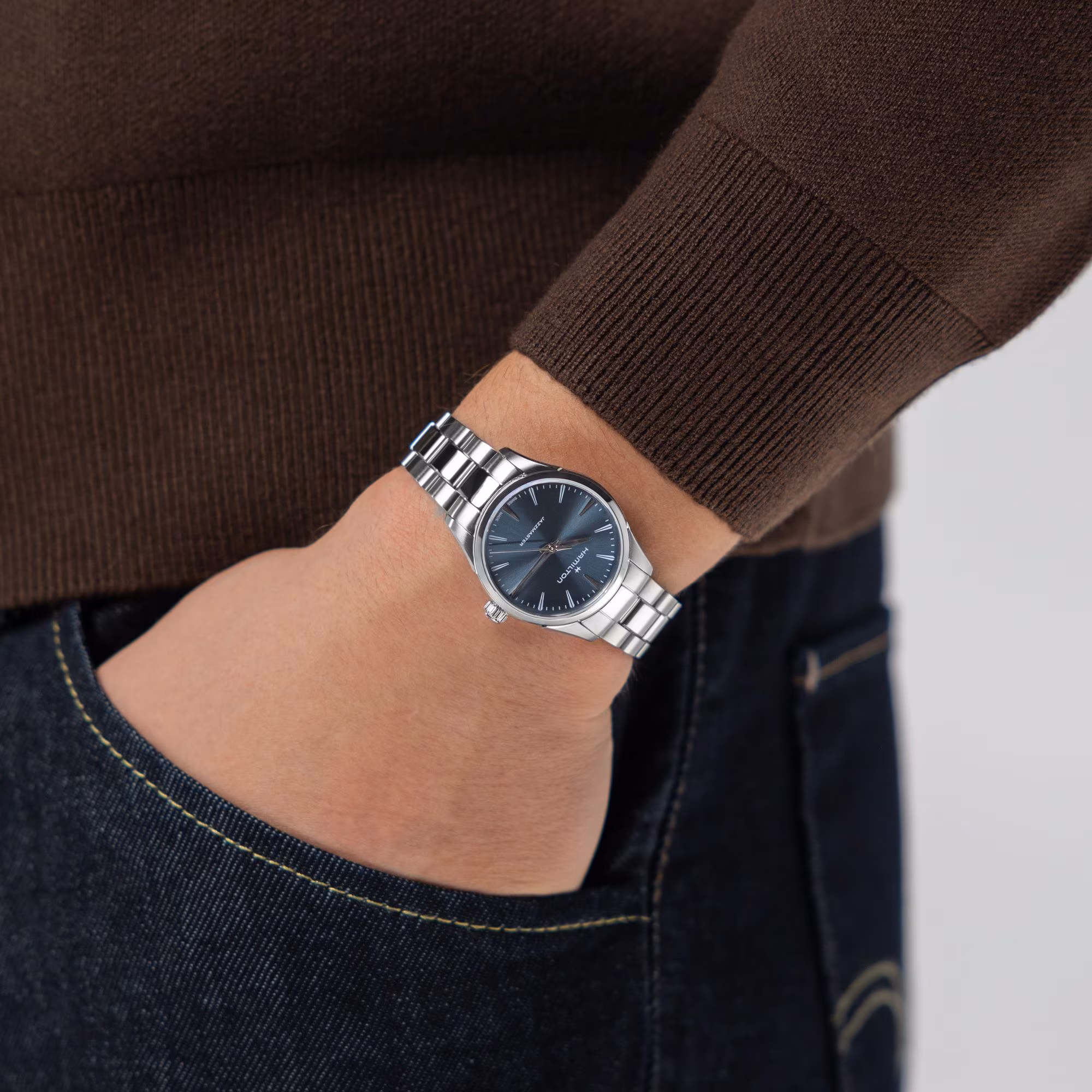 Hamilton Jazzmaster Quartz 32 mm Blau Damenuhr H32301141