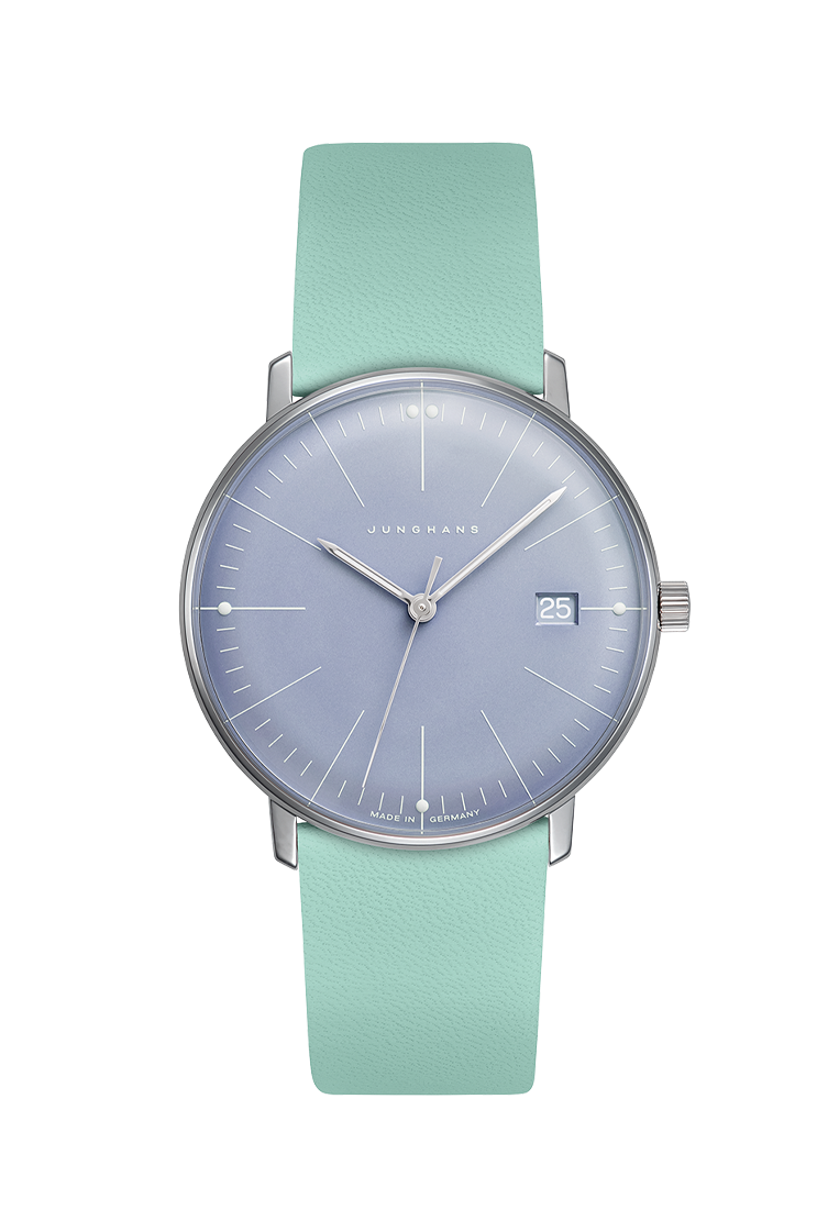Junghans max bill Damen Türkises Lederband Damenuhr 47/4554.02