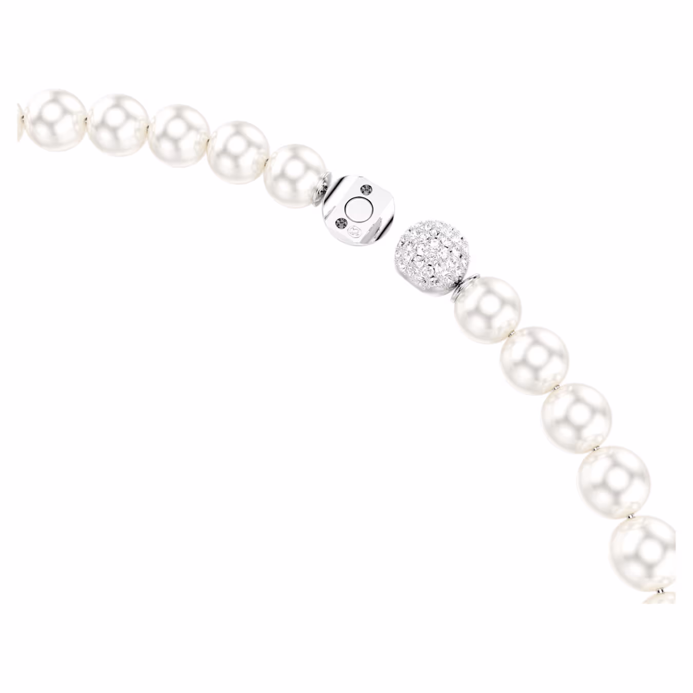 Swarovski  Matrix Halskette Kristallperle, Weiß, Rhodiniert