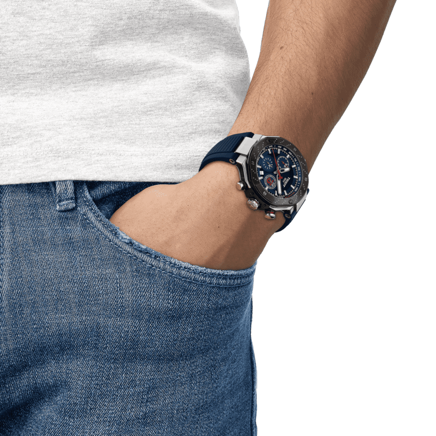 T141-427-27-041-00_WRIST_1 Tissot T-Race MotoGP Automatic Chronograph Limited Edition Men's Watch T141.427.27.041.00