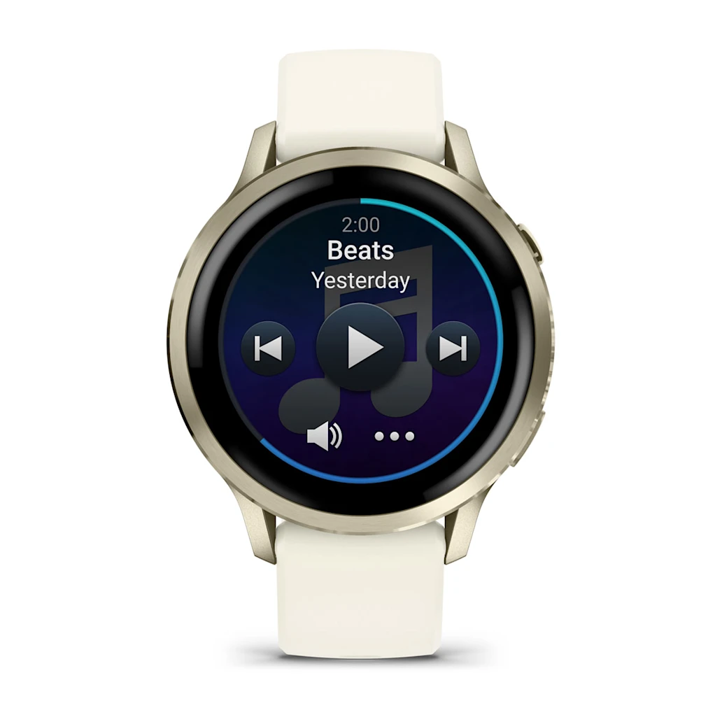 Garmin Venu® 4 - 41 mm Beige/Lunargold mit Schnellwechsel-Silikon-Armband 18 mm Bone Unisexuhr 010-03013-00