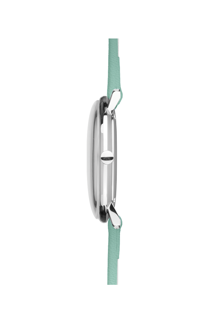 Junghans max bill Damen Türkises Lederband Damenuhr 47/4554.02