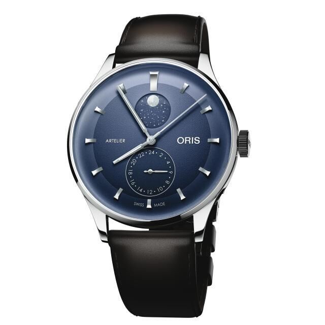 Oris Artelier Complication, 39.50 mm, leather strap, blue men's watch 01 782 7811 4055-07 6 ​​20 17FC