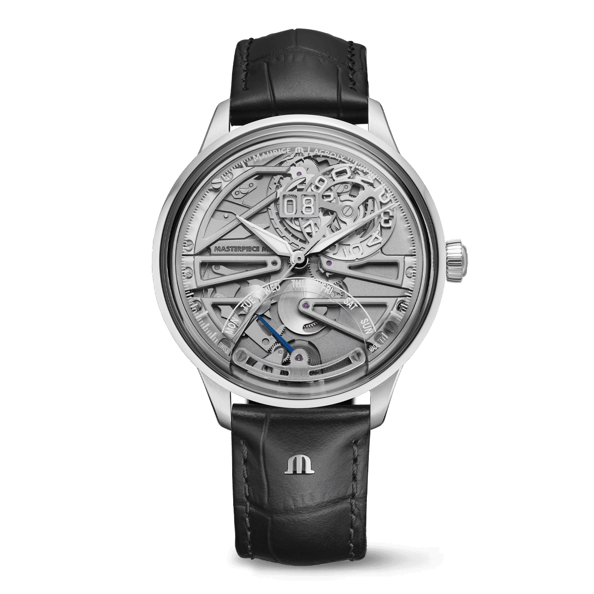 Maurice Lacroix 1975 Master Grand Date Retrograde, automatic watch, leather strap, men's watch 758008-SS001-090-2