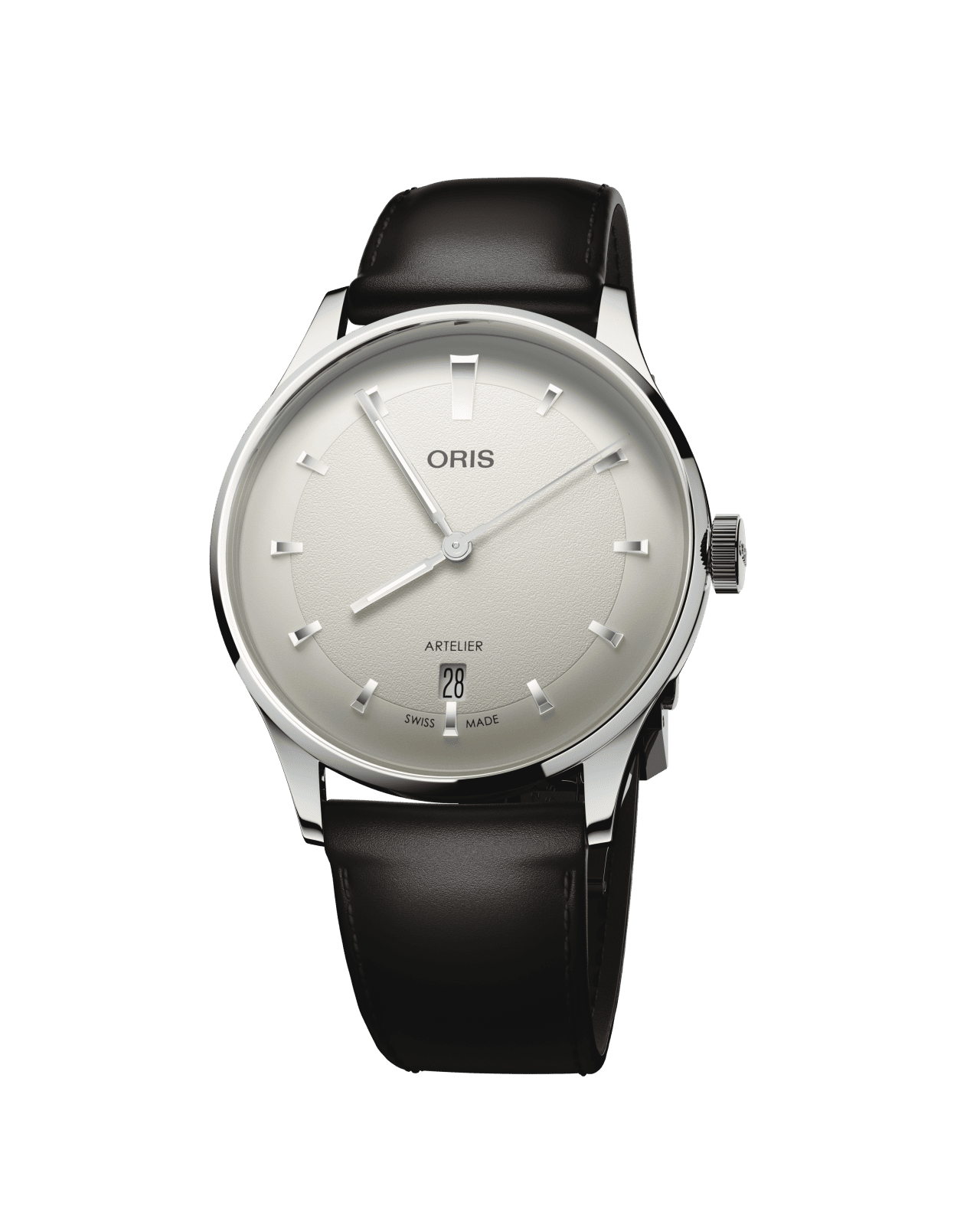 Oris Artelier Date, 38mm, automatic, leather strap, white men's watch 01 733 7810 4051-07 6 ​​20 17FC