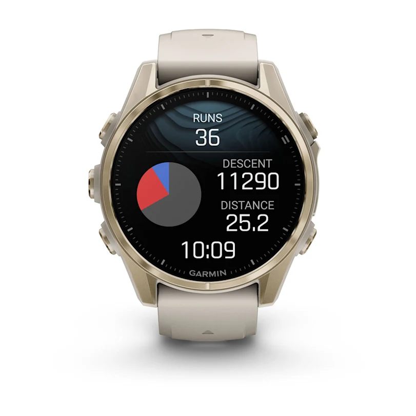 Garmin fēnix® 8 43 mm AMOLED Sapphire Nebelgrau/Softgold 010-02903-11