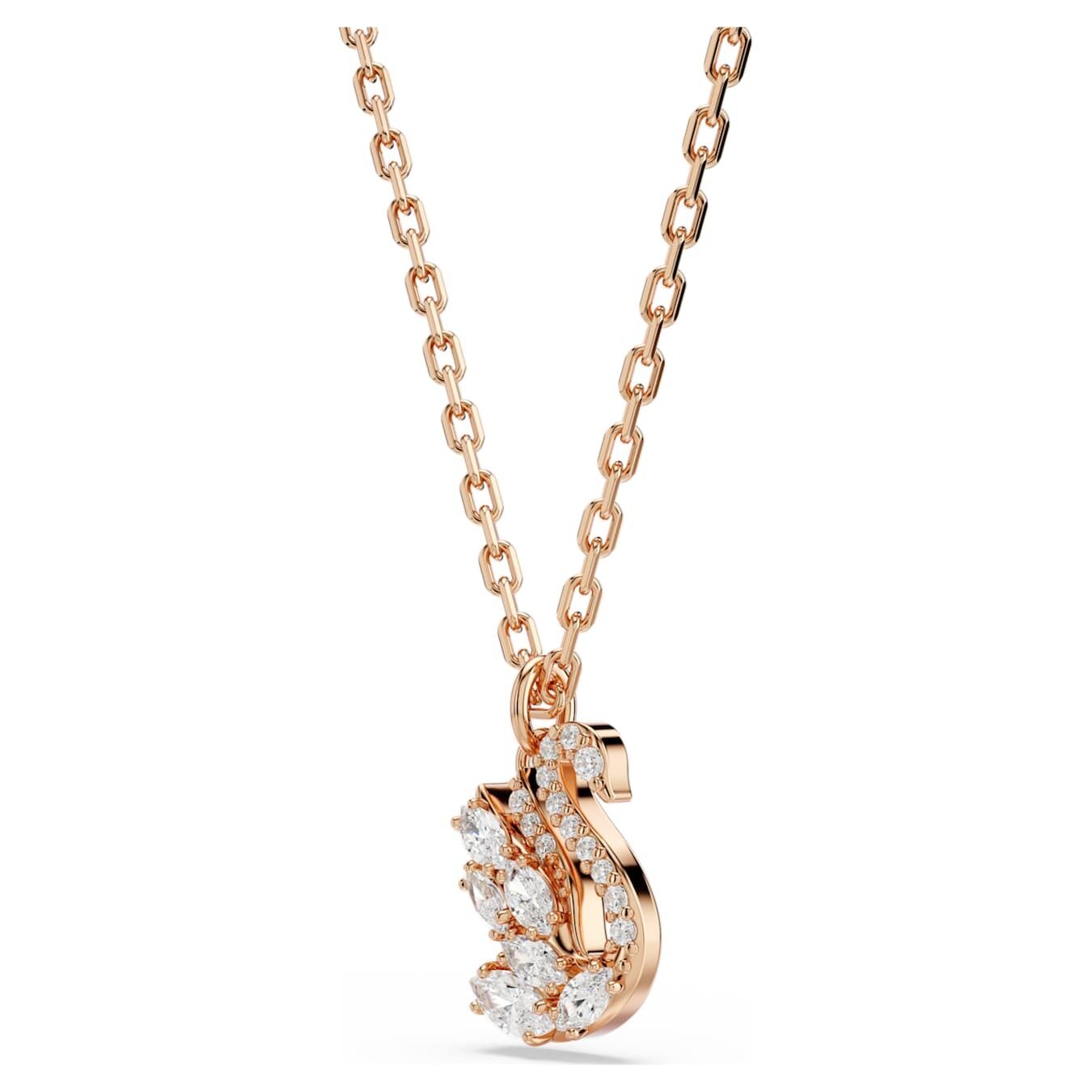 Swarovski  Swan Anhänger Verschiedene Schliffe, Schwan, Weiß, Roségold-Legierungsschicht