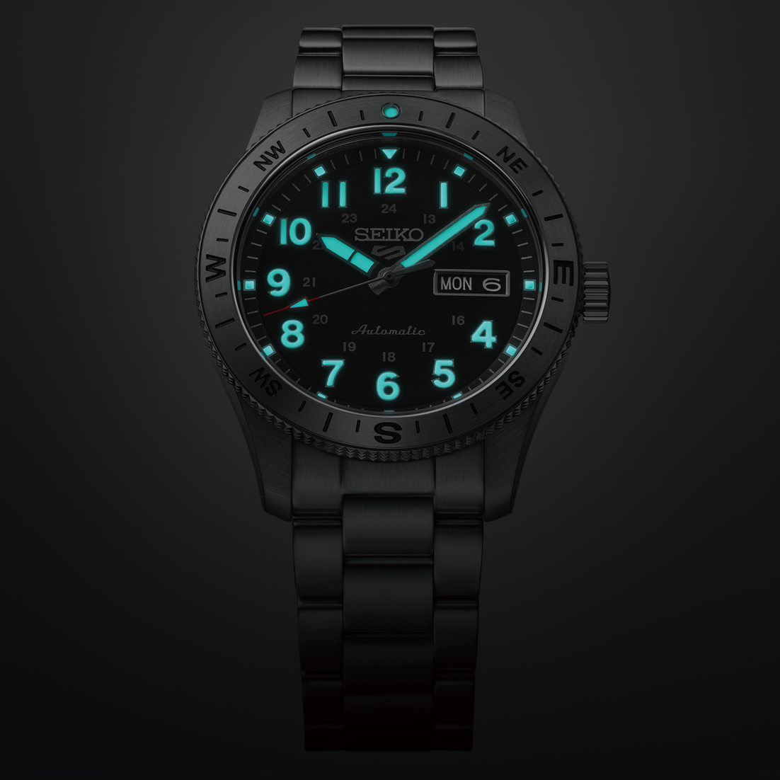 Seiko 5 Sports Field series 41mm, Edelstahl, Automatik, Schwarz Herrenuhr HDB006K1
