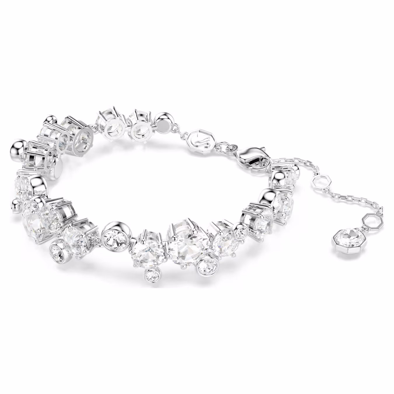 Swarovski Constella Set, Assorted Cuts, White, Rhodium Plated
