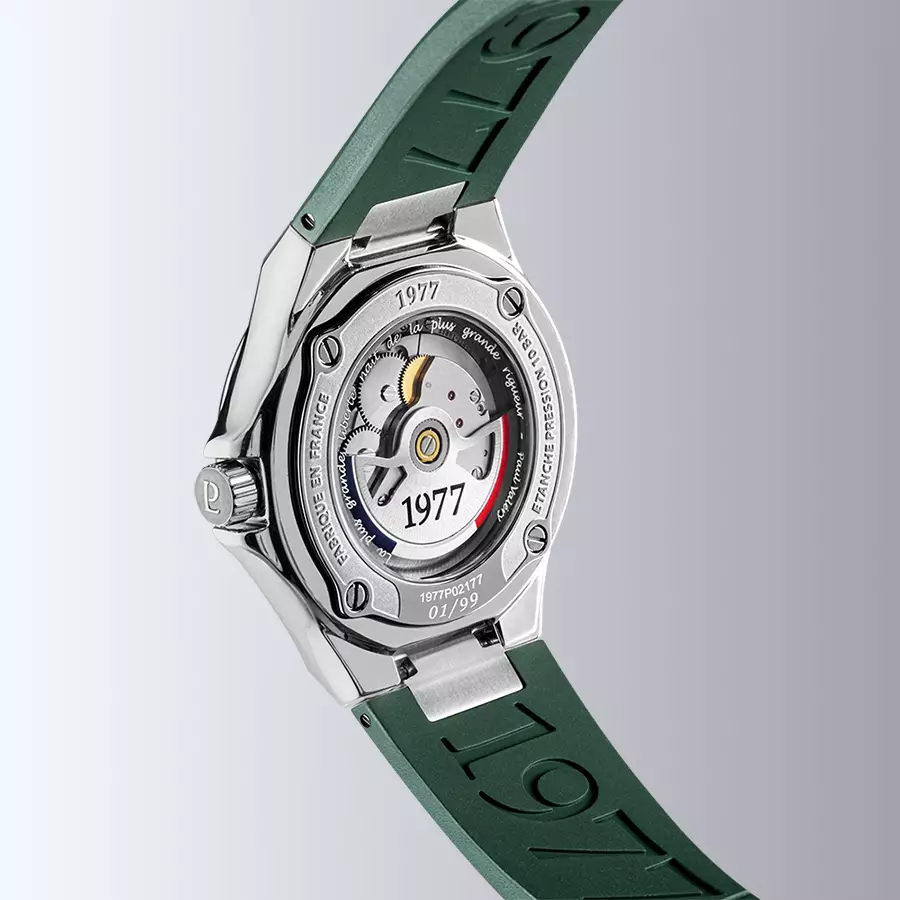 1977 ARSENE Automatique, 41 MM, Cadran Vert, Bracelet Caoutchouc FKM Vert Men's Watch 1977P02177