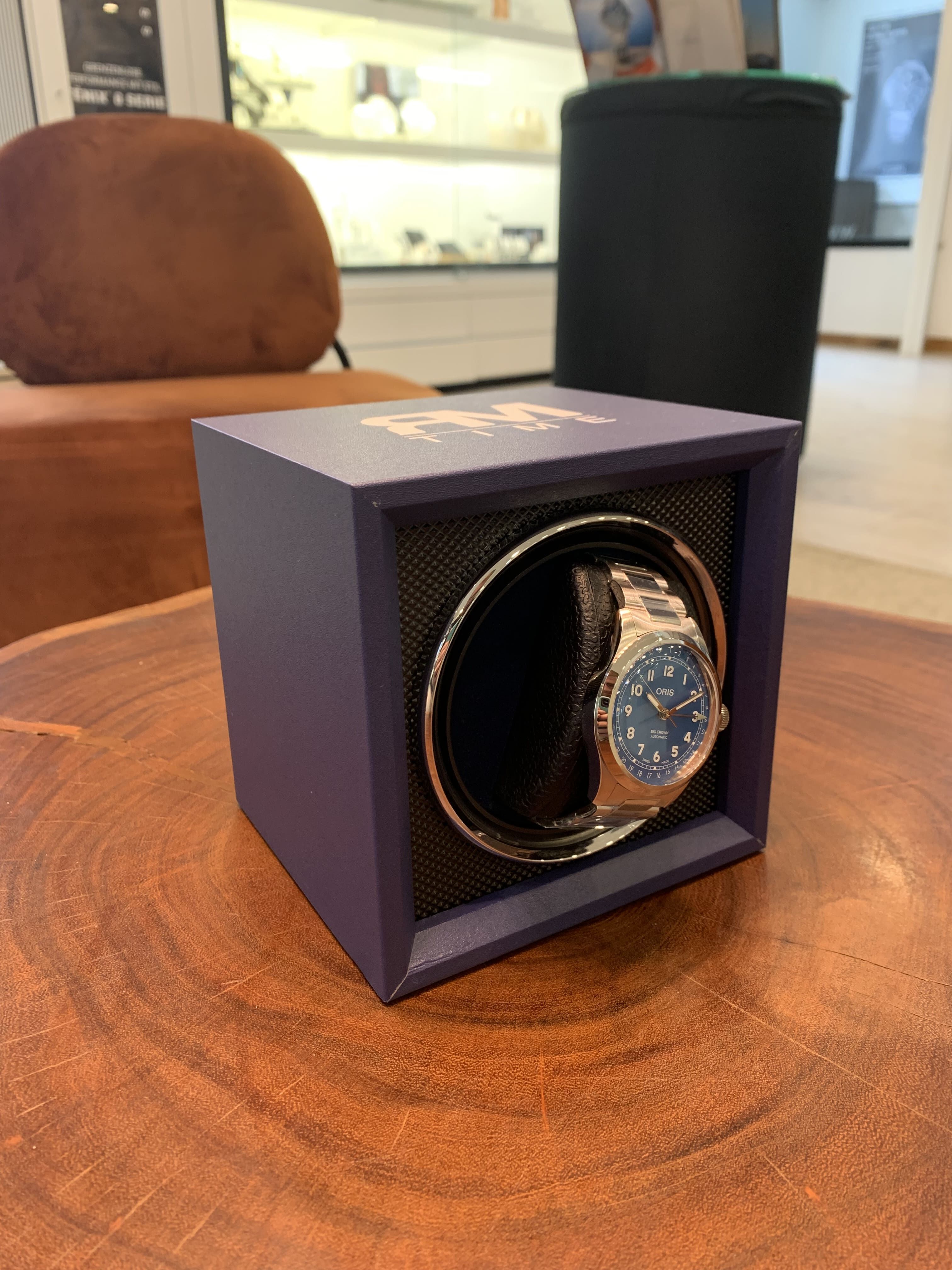 Uhrenbeweger für Automatikuhren blau