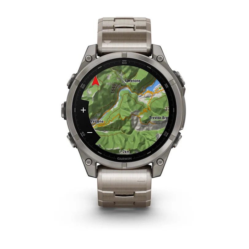 Garmin fēnix® 8 - 47 mm AMOLED Sapphire Titan mit zusätzlichem Silikonarmband 010-02904-40