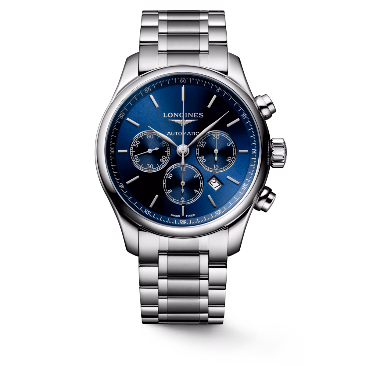 Longines Master Collection Chronograph Blau Edelstahlband Herrenuhr L2.859.4.92.6