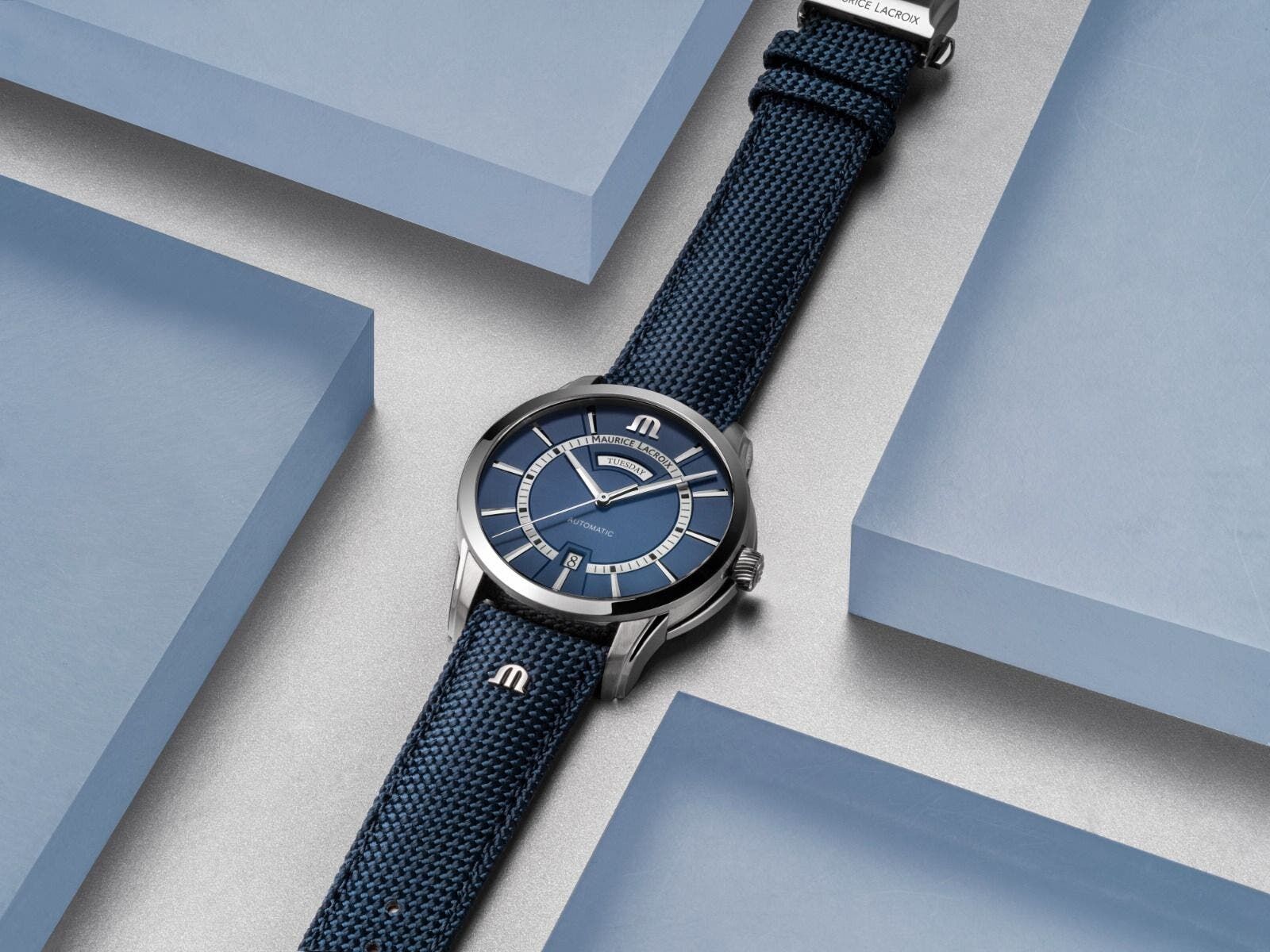 pontos_day_date_blue_stilllife_1 Maurice Lacroix Pontos Day/Date Men's Watch PT6358-SS004-431-4