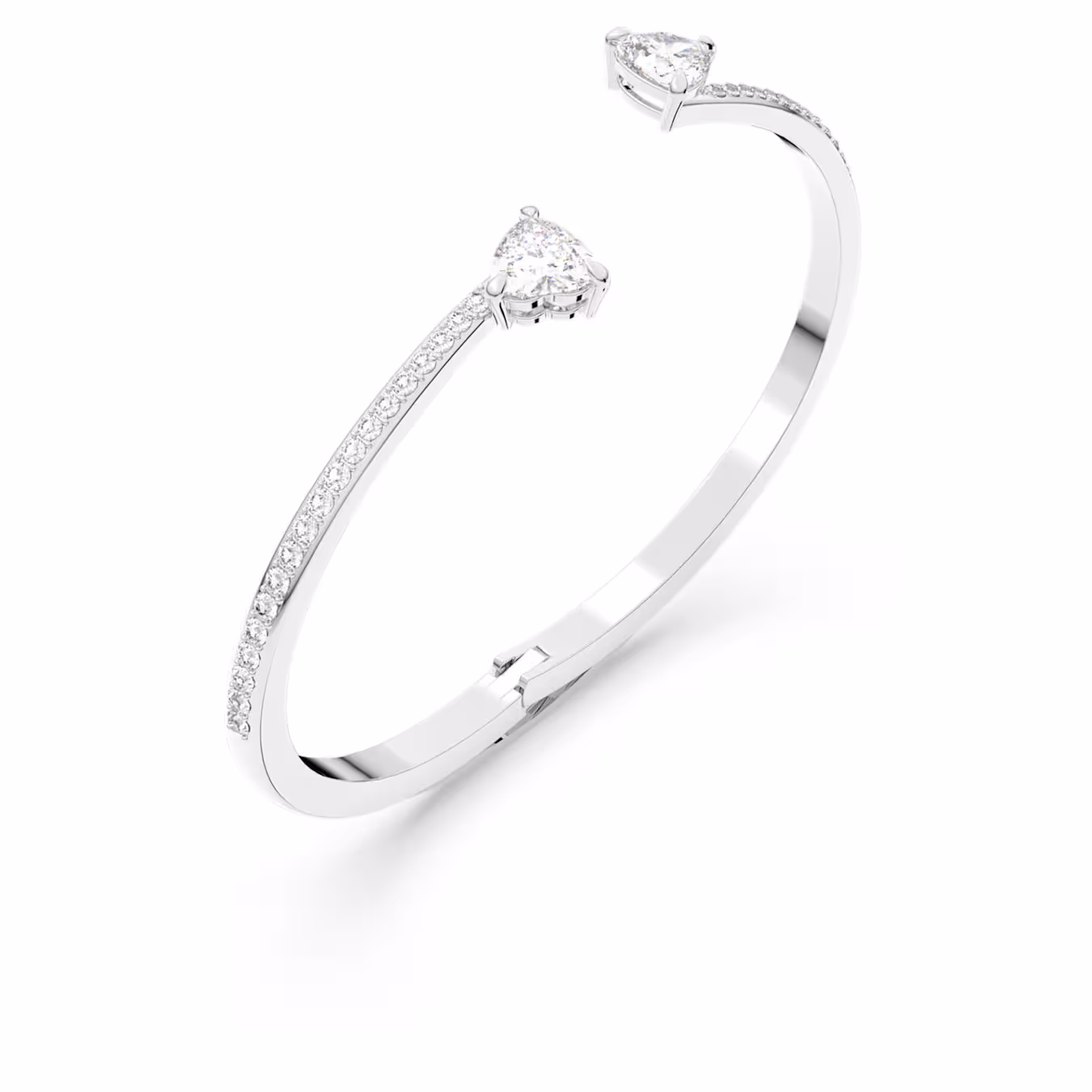 Swarovski Mesmera Heart Bangle, White, Rhodium-plated, Size M