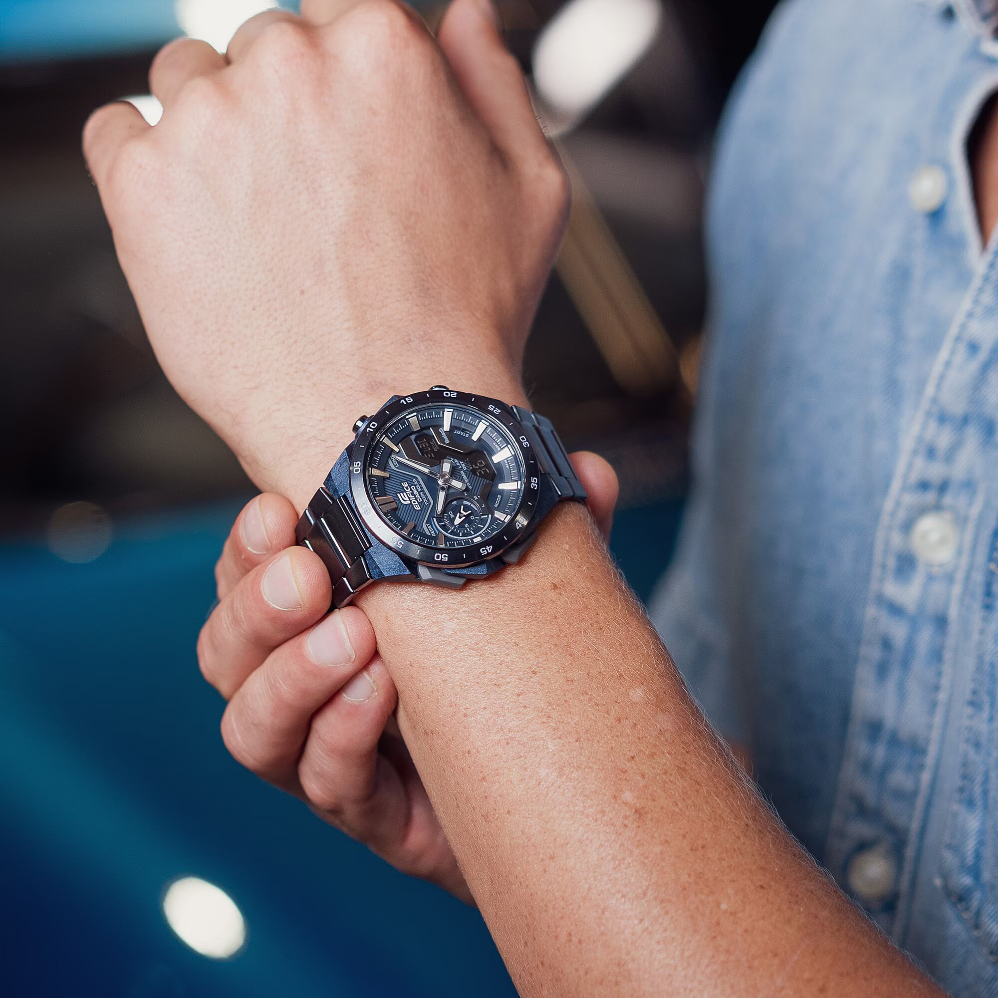 Casio EDIFICE WINDFLOW Herrenuhr ECB-2200CB-2AEF