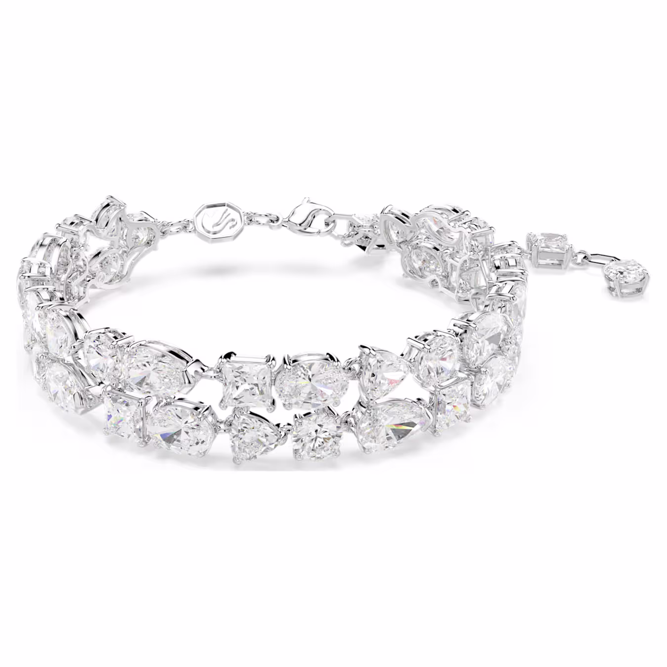 Swarovski Mesmera Bracelet, Various Cuts, White, Rhodium-plated
