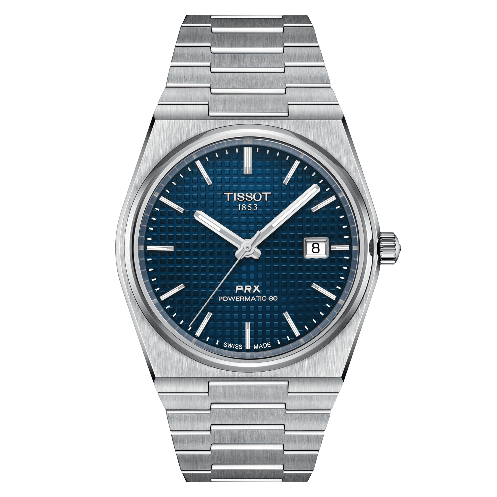 T137-407-11-041-00 Tissot PRX men's watch T137.407.11.041.00 set with blue leather strap