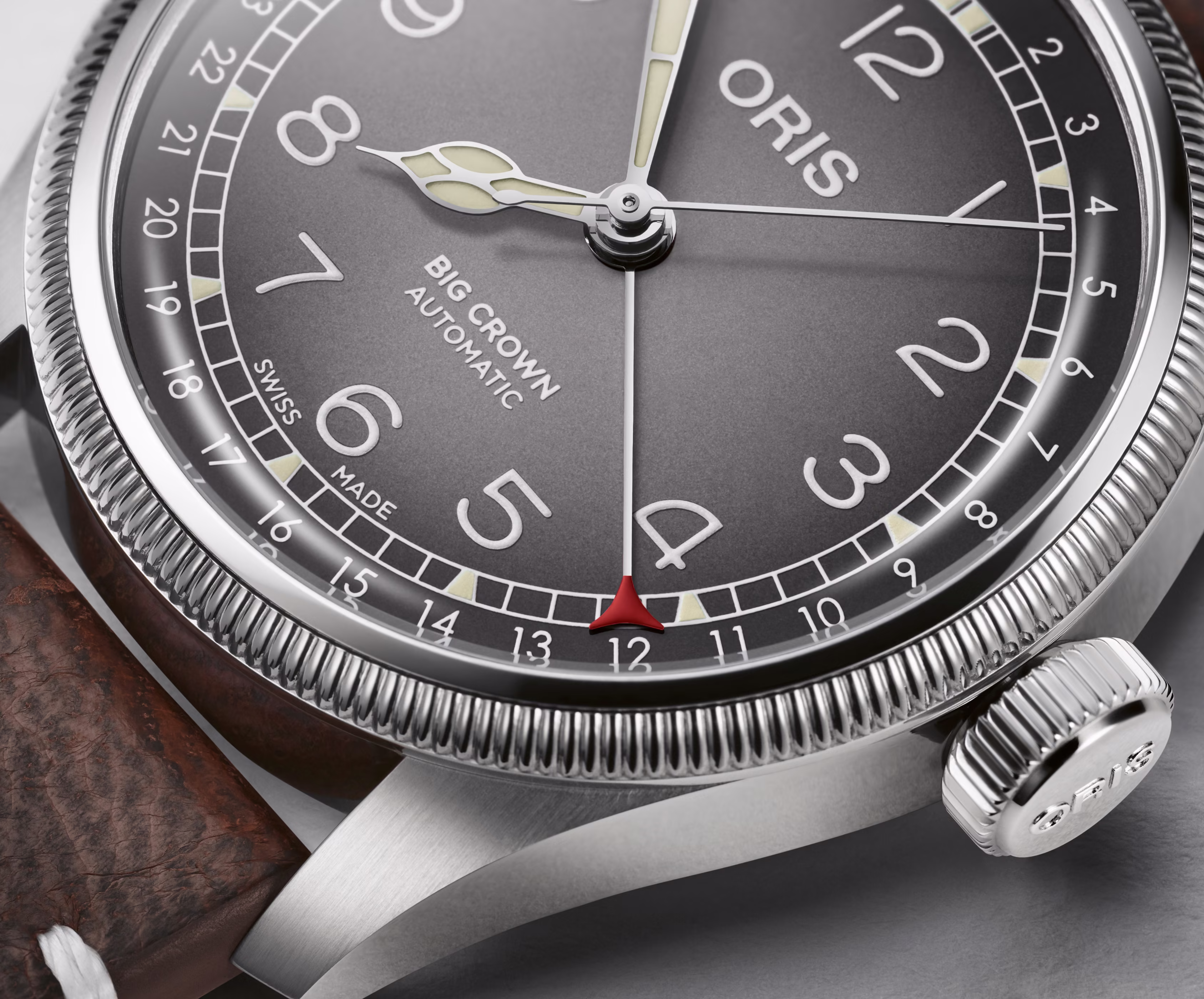 Oris X Cervo Volante 38mm, automatic, 38-hour power reserve, leather strap, men's watch 01 754 7779 4063-Set