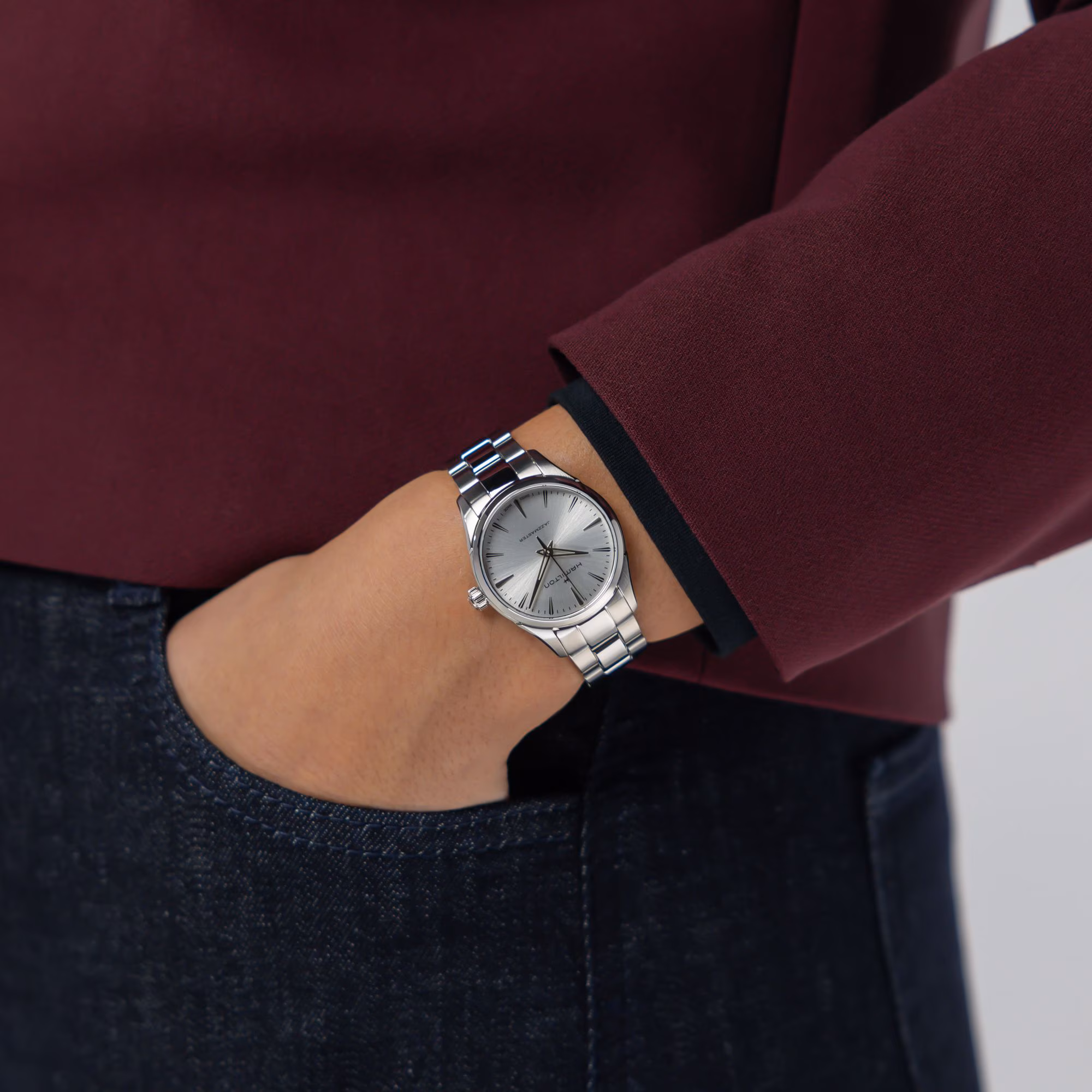 Hamilton Jazzmaster Quartz 32 mm Edelstahl Damenuhr H32301181