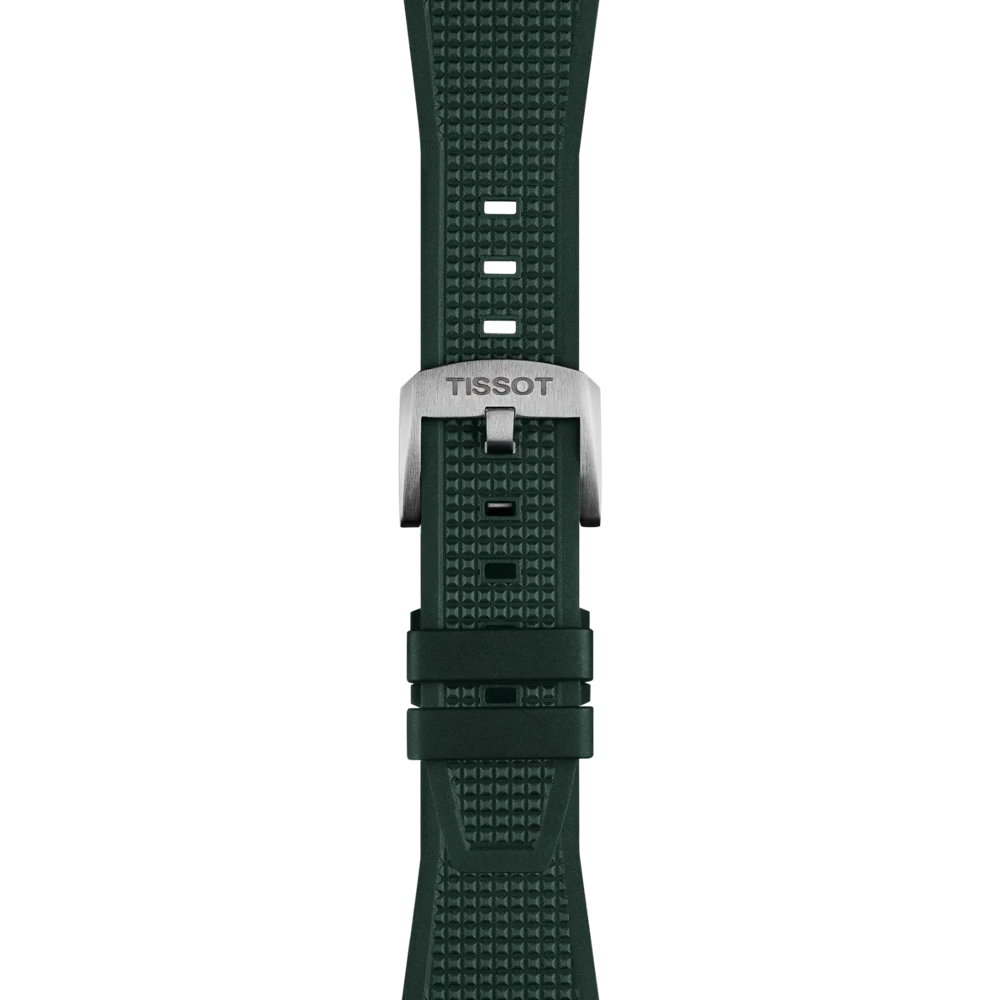 Tissot dark green rubber strap for PRX models with a 40 mm diameter T852.050.987