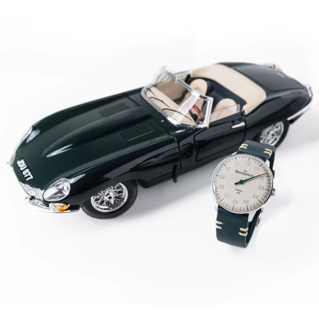 Meister Singer Edition Neo J.E Beige mit British Racing Green und Cognac, Limitiert auf 100 Stück Herrenuhr ED-NES-J.E