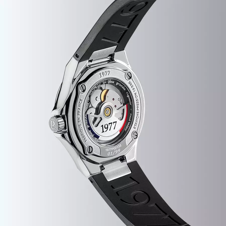 1977 ARSENE Automatique, 41 MM, Cadran Noir, Bracelet Caoutchouc FKM Noir Men's Watch 1977P02133