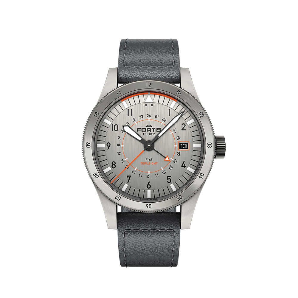 Fortis FLIEGER F-43 Triple-GMT Titanium Herrenuhr F4260003