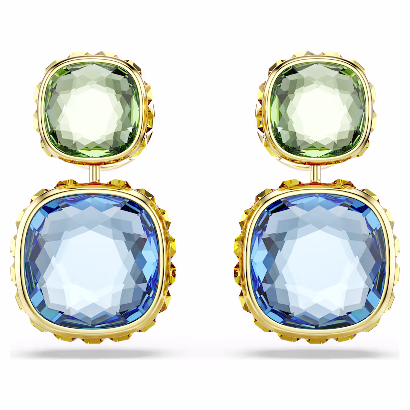 Swarovski Chroma Drop-Ohrhänger Kissenschliff, Mehrfarbig, 18k vergoldet