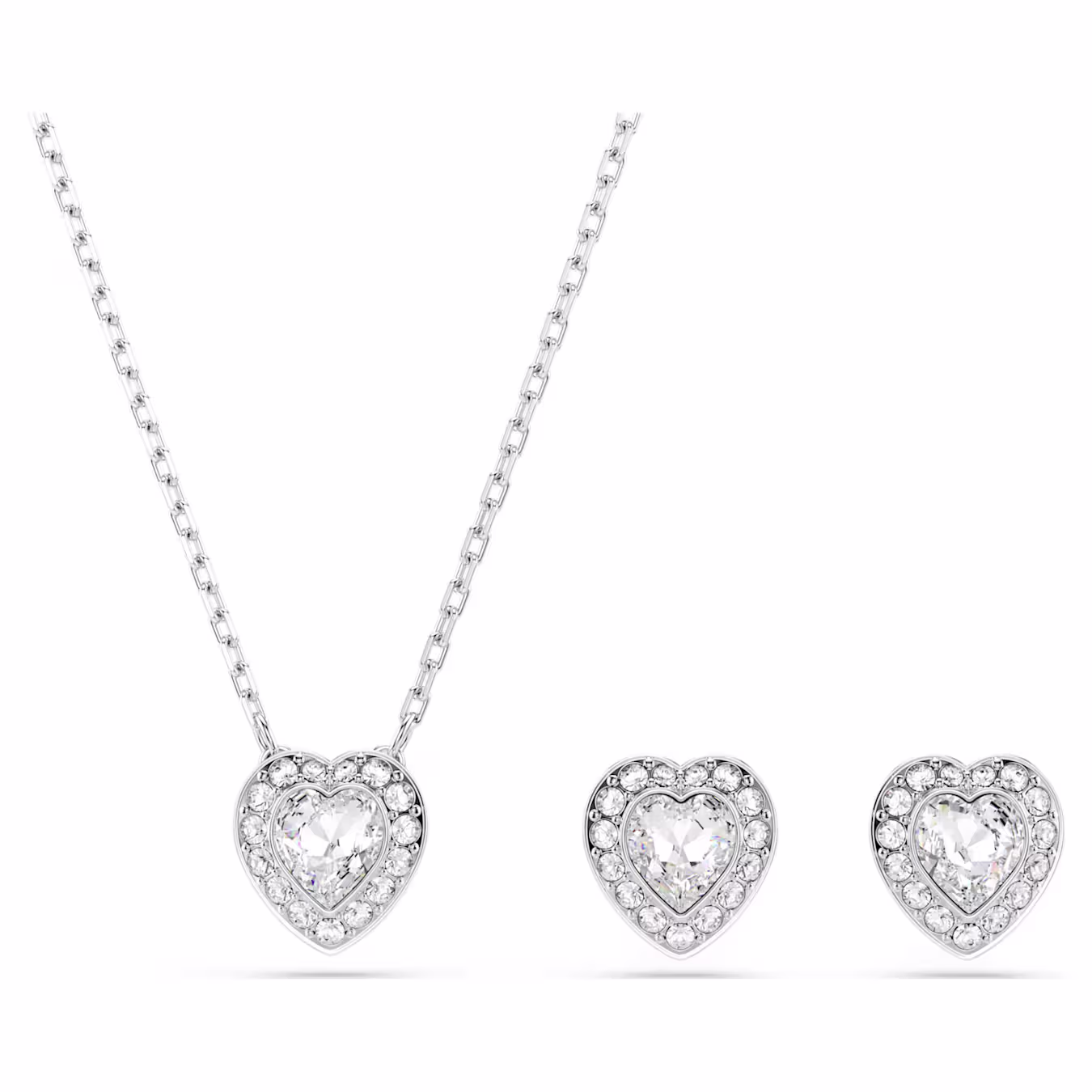 Swarovski Ariana Grande x Swarovski Set Various Cuts, Heart, White, Rhodium Plated