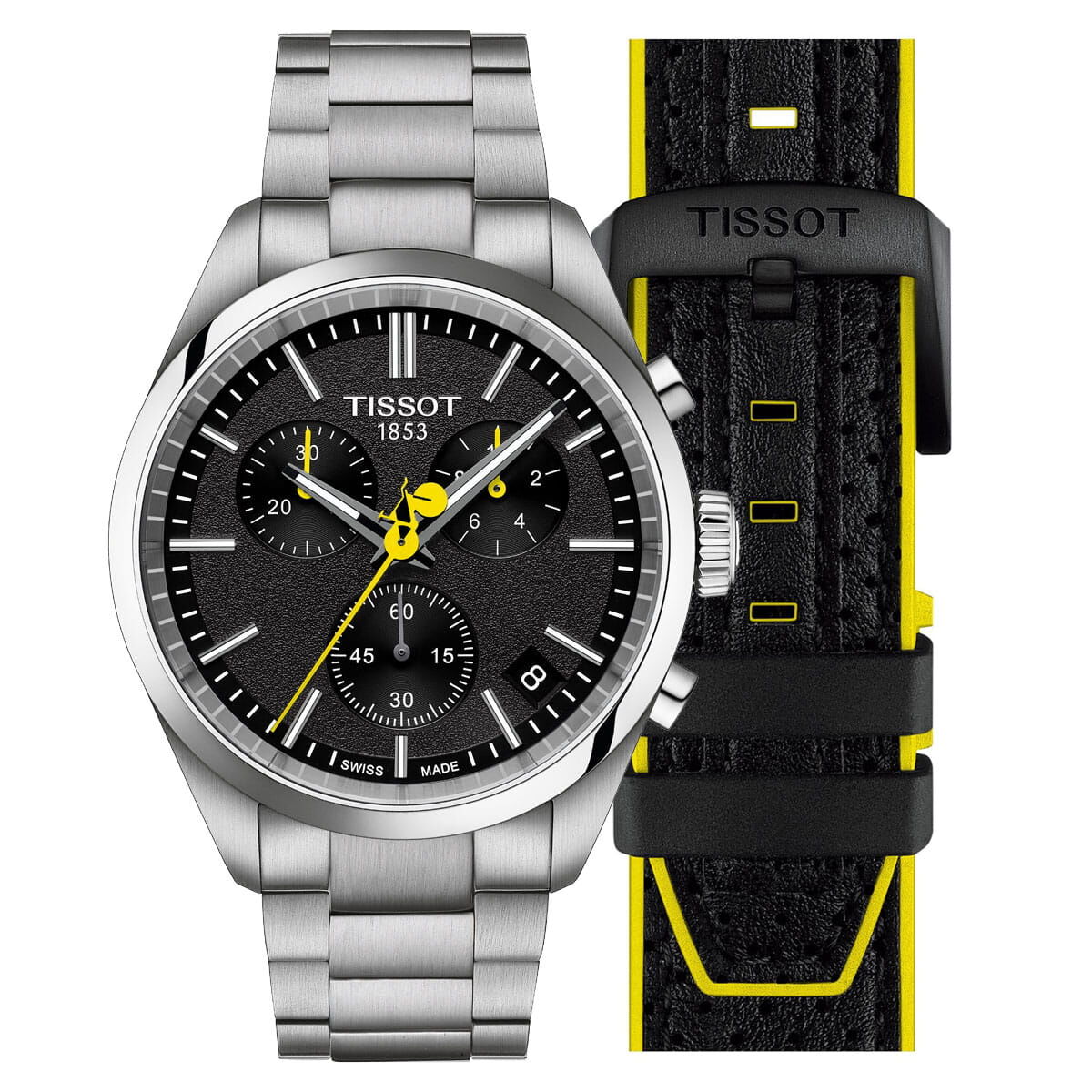 Tissot-PR-100-Tour-de-France-Chronograph-Herrenuhr-40mm-Schwarz-Quarz-T150-417-11-051-00 Tissot PR 100 Chronograph Tour de France men's watch including interchangeable strap T150.417.11.051.00