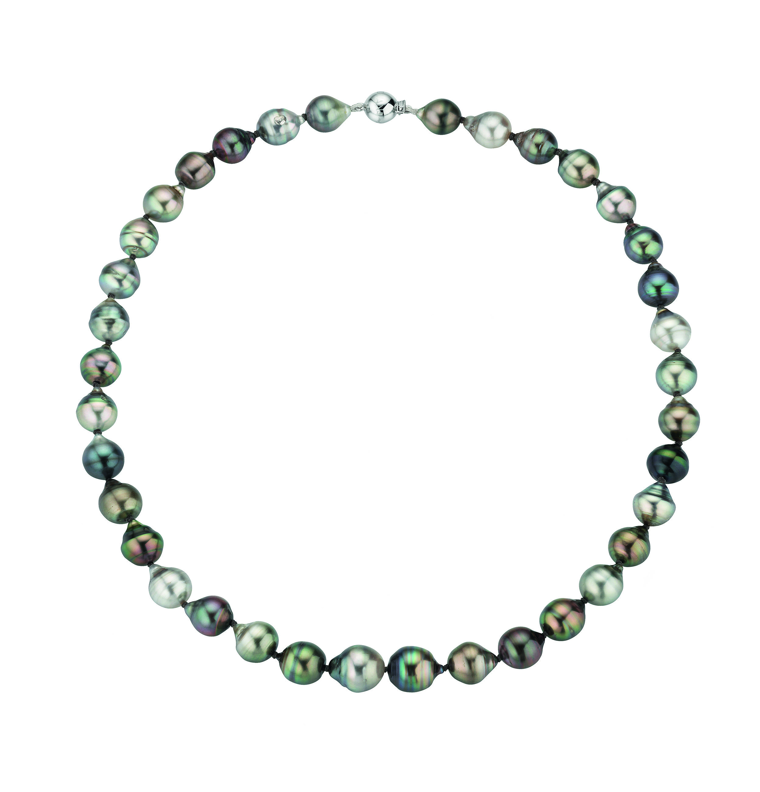 Adriana pearl necklace made of Tahitian pearls multicolor E7-M