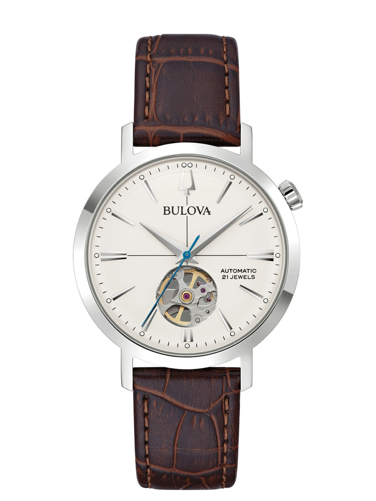 Bulova Aerojet Automatik 42 Stunden Gangreserve, Lederarmband Herrenuhr 96A318