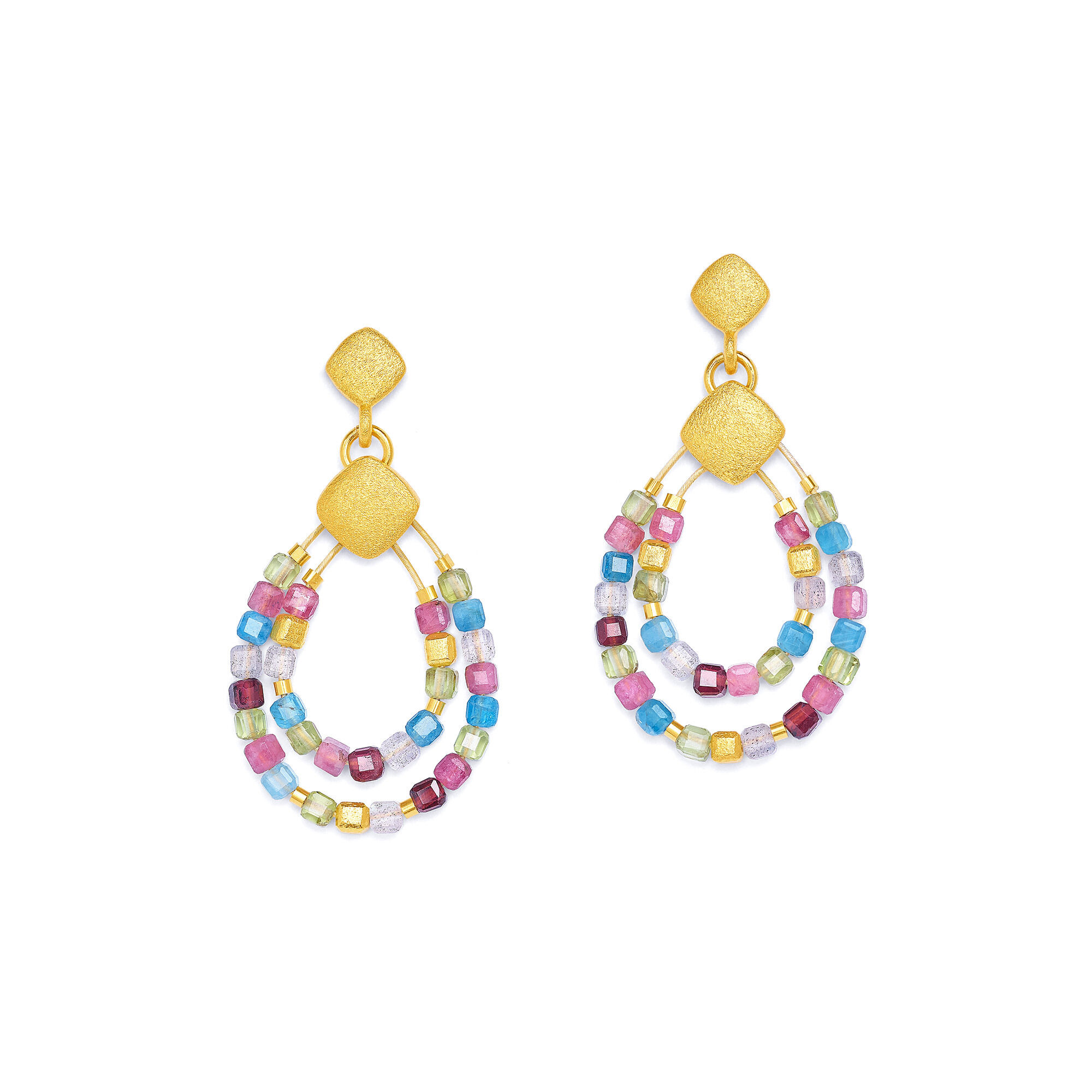 Bernd Wolf Ohrringe Cuseva Designlinie Cubes, Multicolor, Sterlingsilber 925