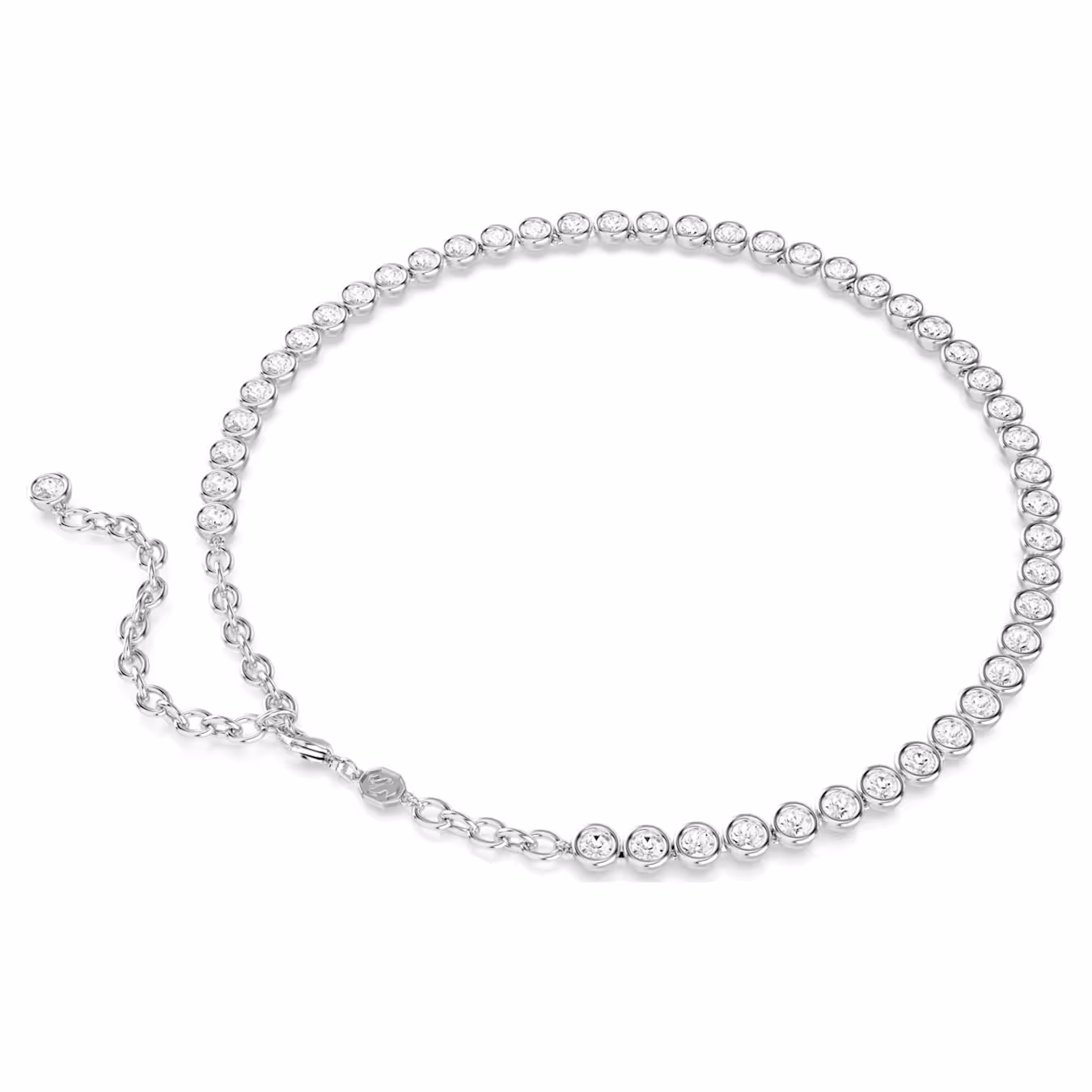 Swarovski  Imber Tennis Halskette Rundschliff, Weiß, Rhodiniert