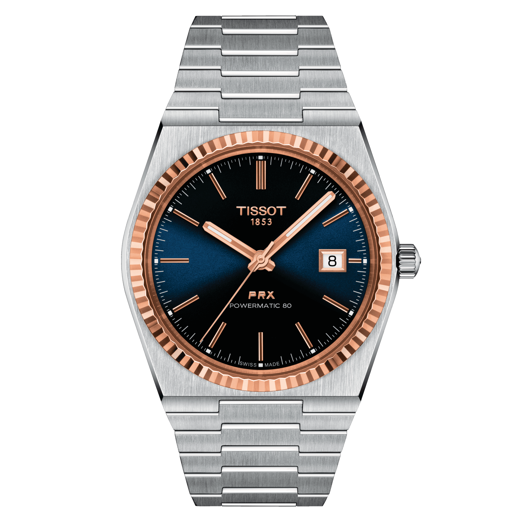 T931-407-41-041-00 Tissot PRX Powermatic 80 18K gold bezel men's watch T931.407.41.041.00