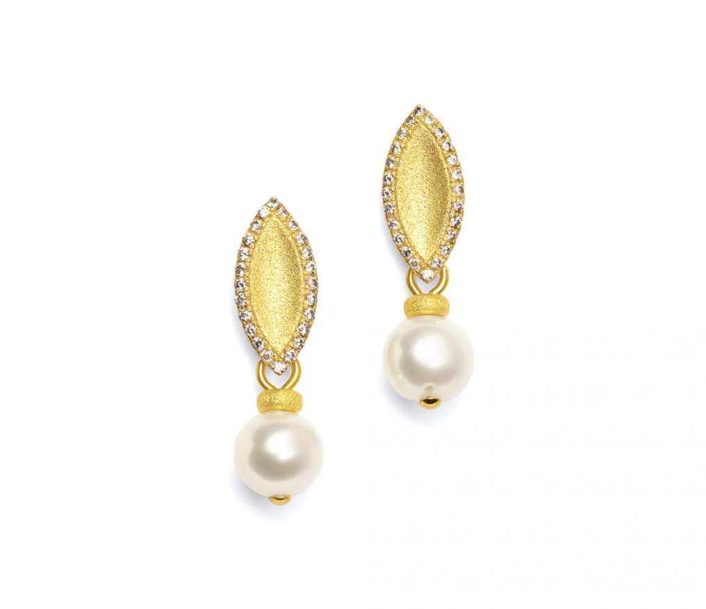 Bernd Wolf Ohrringe Navina Designlinie Navette Süsswasserperle, 22x6mm