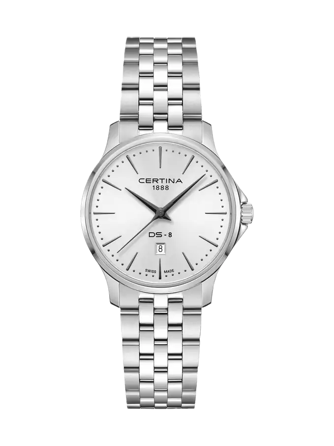 Certina DS-8 Lady 31mm Quarz, Weiß, Edelstahl Damenuhr C045.010.11.011.00
