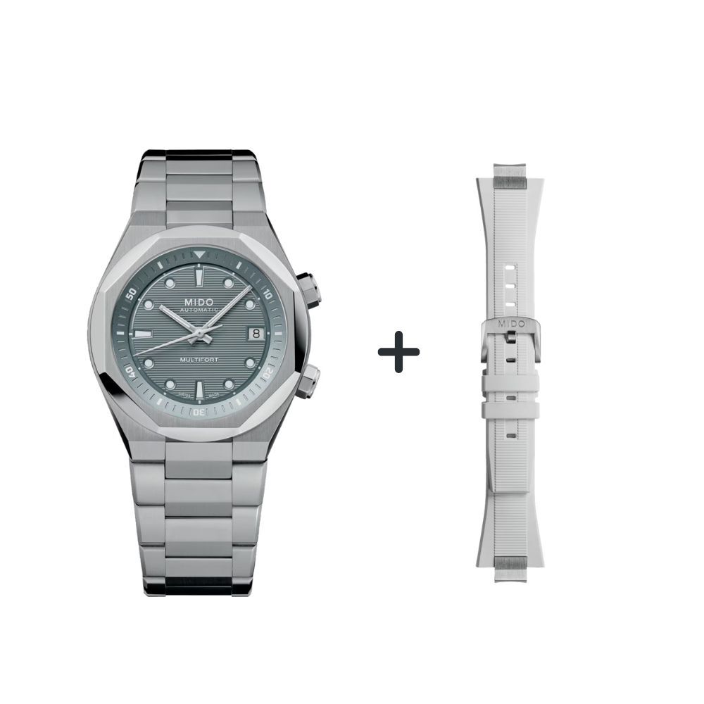 Mido Multifort 8 Two Crowns M047.507.11.081.00 Set mit Kautschukband grau