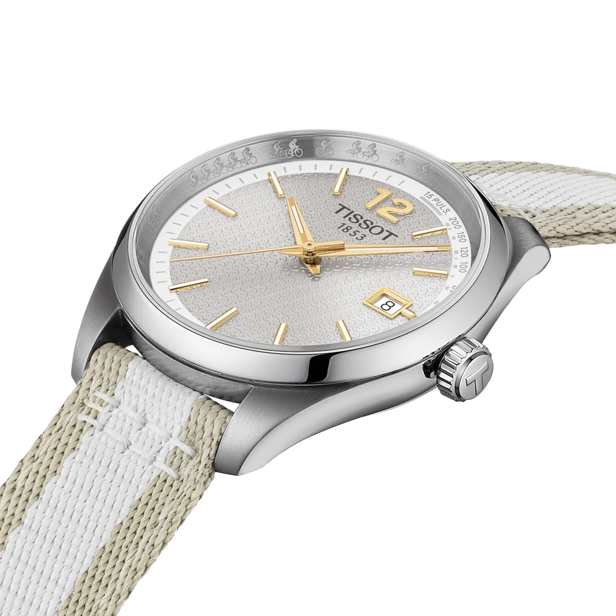 Tissot PR 100 34mm, Schweizer Quarzwerk,  Textilband Damenuhr T150.210.17.037.00