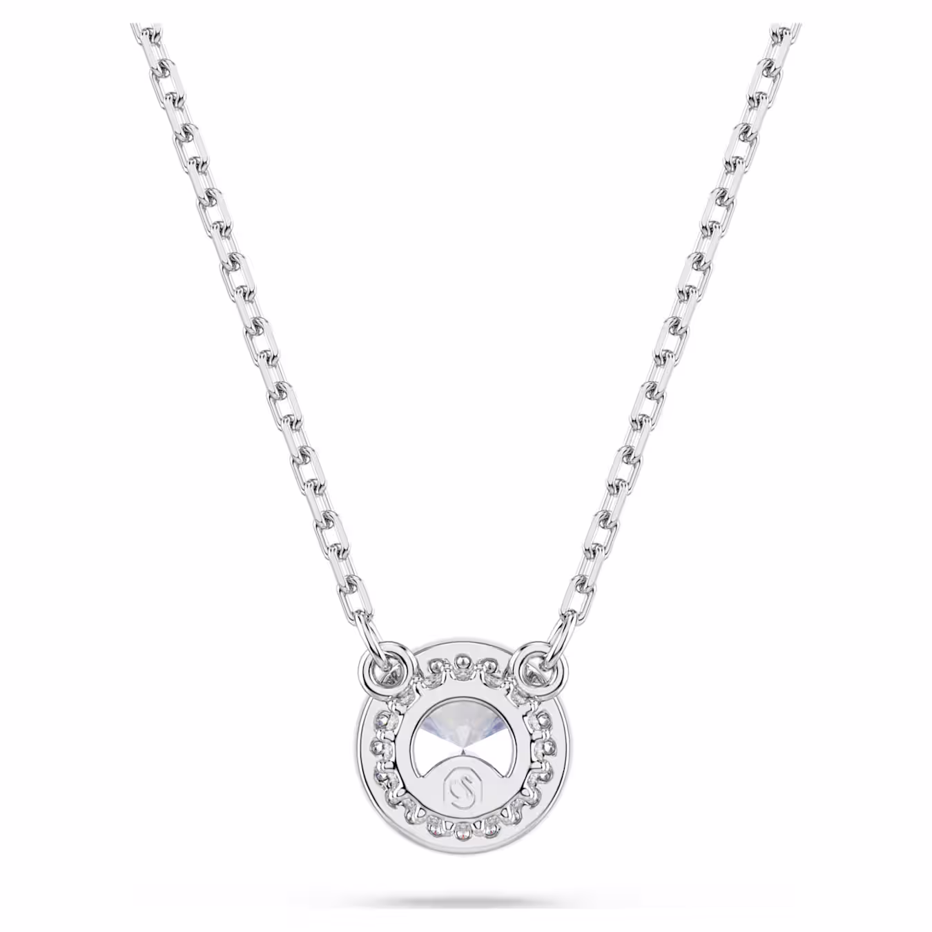 Swarovski Una Angelic pendant, round cut, pavé, white, rhodium-plated