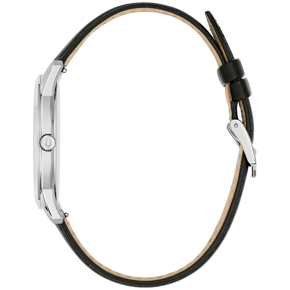 Bulova Classic Leder Schwarz Quartz, 40mm Herrenuhr 96B473