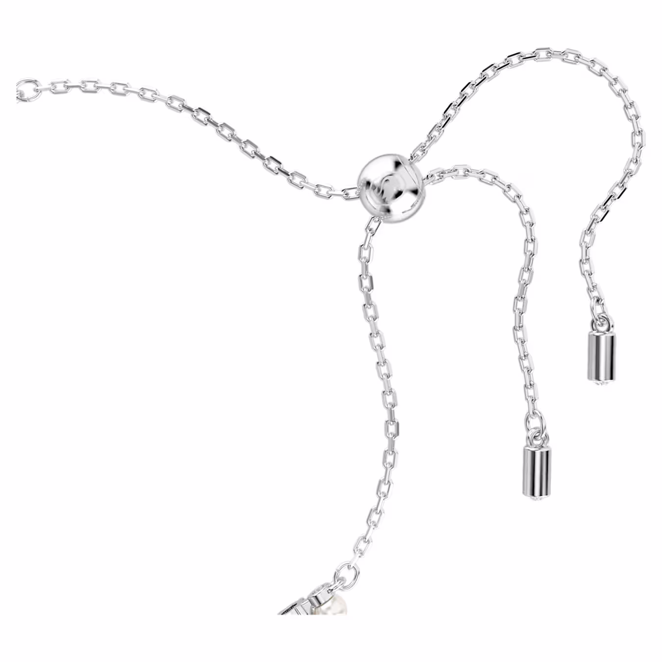 Swarovski Matrix Tennis Armband Kristallperle, Rundschliff, Weiß, Rhodiniert